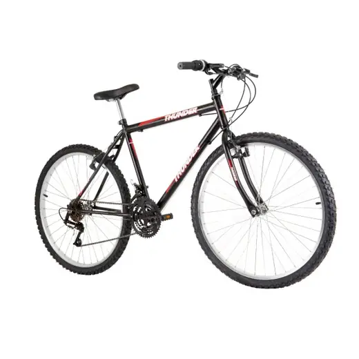 Aro 26" Cod. Color: XTS3000P Negro — MTB 18 Vel. Track, Cuadro de Acero, Frenos V-Break, Pedales con reflectivos Llantas de Aluminio