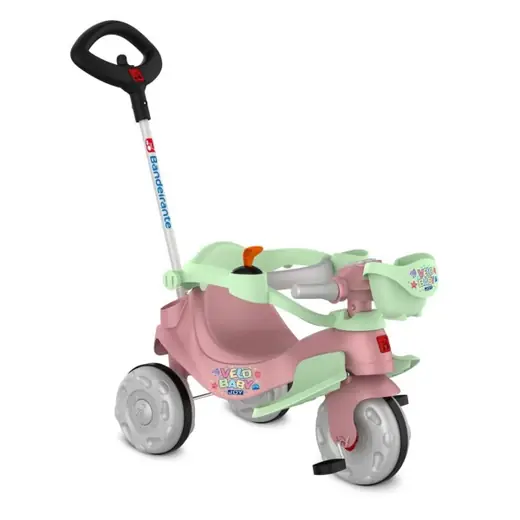 Bandeirante Tr. Velobaby Gatinha C/Capota Passeio y Pedal (Rosa)
