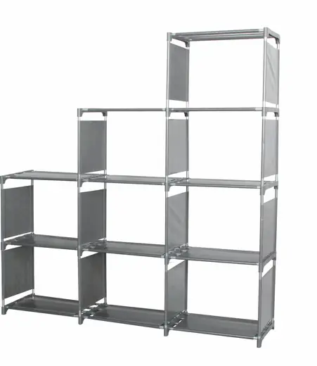 BIBLIOTECA DECOTEAM 9 CUBOS GRIS OSCURO DME-042