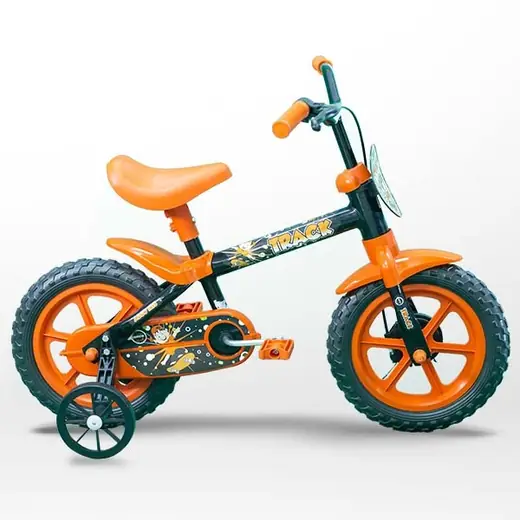 Bicicleta Track Arco Iris Aro 12" P/ nenes, recomendada para niños de entre 3 y 5 años, con una altura entre 70 cm y 110 cm, soporta hasta 20kg