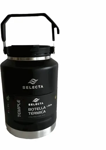 BOTELLA TERMICA 1.5L ACERO C/PICO NEGRO (REG)