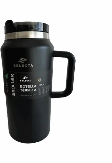 BOTELLA TERMICA 1.9L ACERO TAPA PLASTICO NEGRO (REG)
