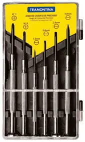 Corneta 4 5x100 (3/16x4”), 5x150 (3/16x6”), precisión punta cruzada: 1- Destornillador Cruz 1/8x3".