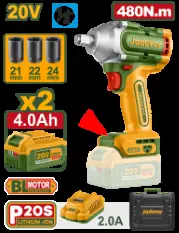 Jadever LLAVE DE IMPACTO INALÁMBRICA 1/2" 480NM JDCD1B40