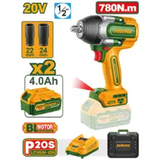 Jadever LLAVE DE IMPACTO 1/2" 780NM BL. 2X BAT 20V 4.0AH JDCD1B78