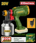 Jadever PISTOLA DE PINTAR 650ML/MIN 20V + ACC. S/B
