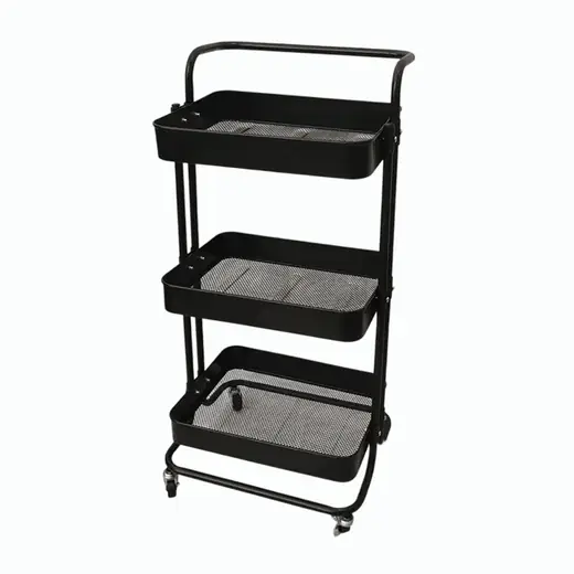 CARRITO ORGANIZADOR DECOTEAM DE METAL 3 ESTANTES DMO-017 NEGRO (REG)