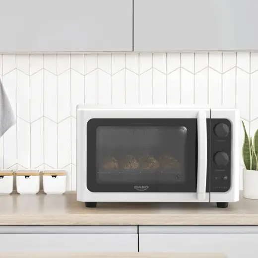 Dako HORNO ELECTRICO 44 L. BLANCO — Grill, Timer 120 Minutos, 44 Litros, 1.750 W. Control de temperatura de 90 a 300º C, Horno Limpia Facil, Puerta de…