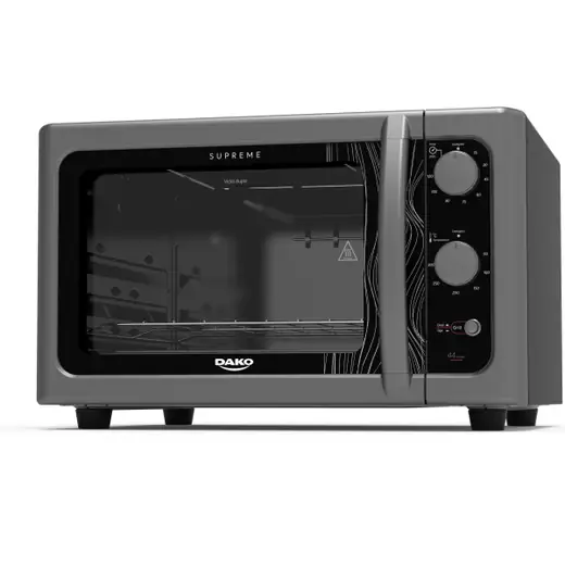 Dako HORNO ELECTRICO 44 L. TITANIUM — Grill, Timer 120 Minutos, 44 Litros, 1.750 W. Control de temperatura de 90 a 300º C, Horno Limpia Facil, Puerta de…