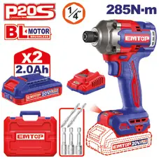 Emtop ATORNILLADOR DE IMPACTO 1/4" (285NM)