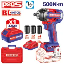 Emtop LLAVE DE IMPACTO 1/2" (500NM) Velocidad: ECIWL20502