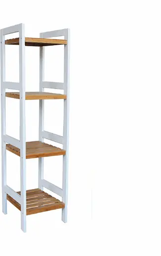 ESTANTERIA 4 TABLAS 32X32X108 CM BAMBOO CON BLANCO