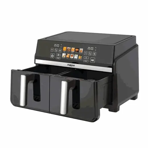 FREIDORA SIN ACEITE DIGITAL NAPPO DOBLE DUAL FRY 10L CON VISOR NEF-323 (REG)