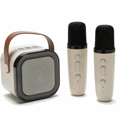 MINI PARLANTE INALAMBRICO LEVEL LMP-001 CREMA-2 MICROFONOS (REG)