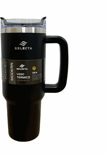 MUG TRAVEL TERMICO 1.2L ACERO INOX NEGRO SELECTA (REG)