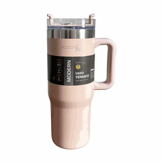 MUG TRAVEL TERMICO 900ML ACERO INOX ROSA SELECTA (REG)