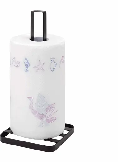 PORTA ROLLO ACERO NEGRO.  15X15X30.5CM (REG)
