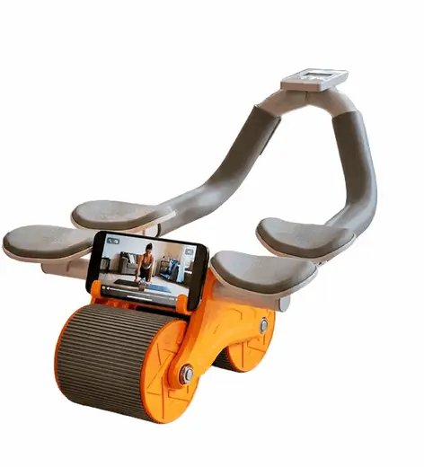 RUEDA ABDOMINAL NARANJA CON 2 RUEDAS Y SOPORTE P/CODOS (REG)