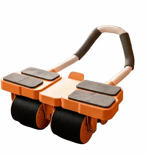 RUEDA ABDOMINAL NARANJA CON 4 RUEDAS Y SOPORTE P/CODOS (REG)