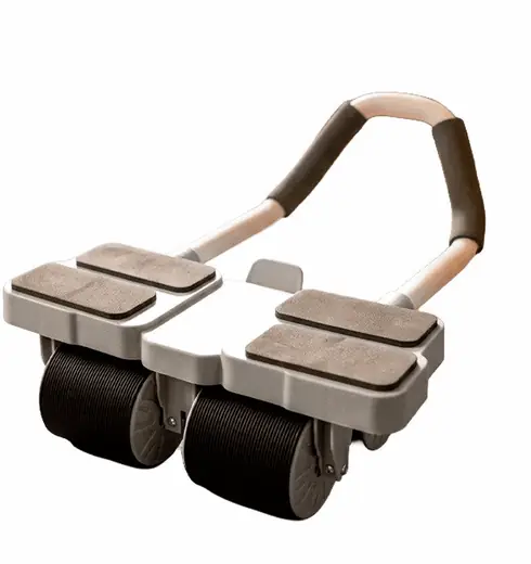 RUEDA ABDOMINAL NEGRO CON 4 RUEDAS Y SOPORTE P/CODOS (REG)