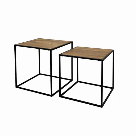 SET 2 MESAS AUX 37X37X40.5/33X33X35.5CM MADERA
