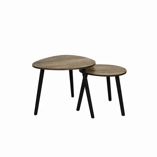 SET 2 MESAS AUXILIARES 48X48X49/39X39X36CM MADERA