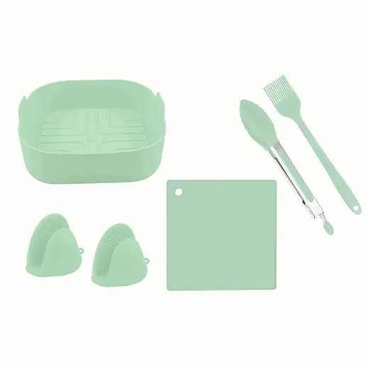 SET DE UTENSILIOS 6 PCS CUADRADO CROIX VERDE (REG)