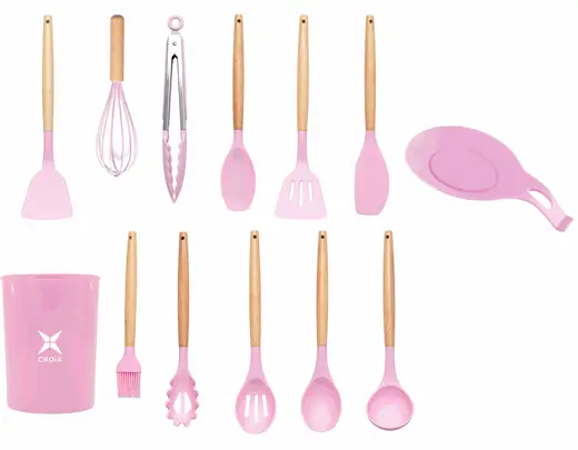 SET DE UTENSILIOS DE COCINA CROIX DE 13PCS ROSA CMU-008 (REG)