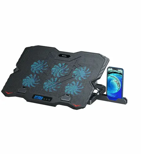 SOPORTE COOLER P/NOTEBOOK 6 VENTILADORES + SOPORTE P/CELULAR KOLKE KVC-770 (REG)