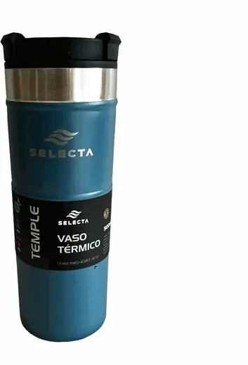 TRAVEL MUG 500ML DOBLE PARED AZUL PETROLEO (REG)