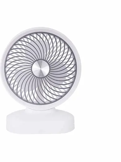 VENTILADOR DE MESA PORTÁTIL A BATERÍA RECARG. BLANCO. 10" (REG)