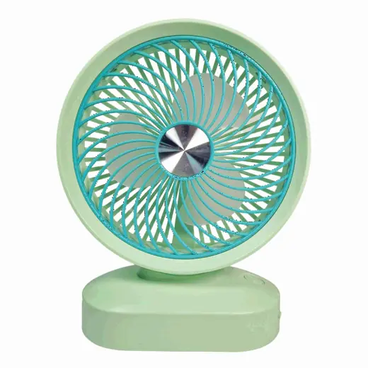 VENTILADOR DE MESA PORTÁTIL A BATERÍA RECARG. VERDE. 10" (REG)