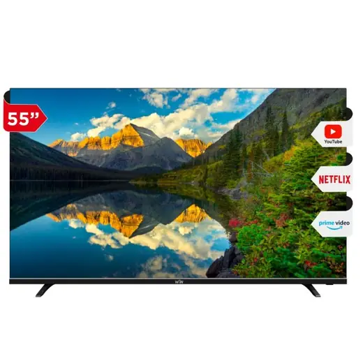 WIN TV 55" LED UHD SMART, Sintonizador de TV Digital ISDB, HDMI x 3, USB x 2, Web OS, Botón de Netflix, Youtube, Prime Video.